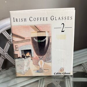 Celtic Glass Irish Coffee Glasses NIB